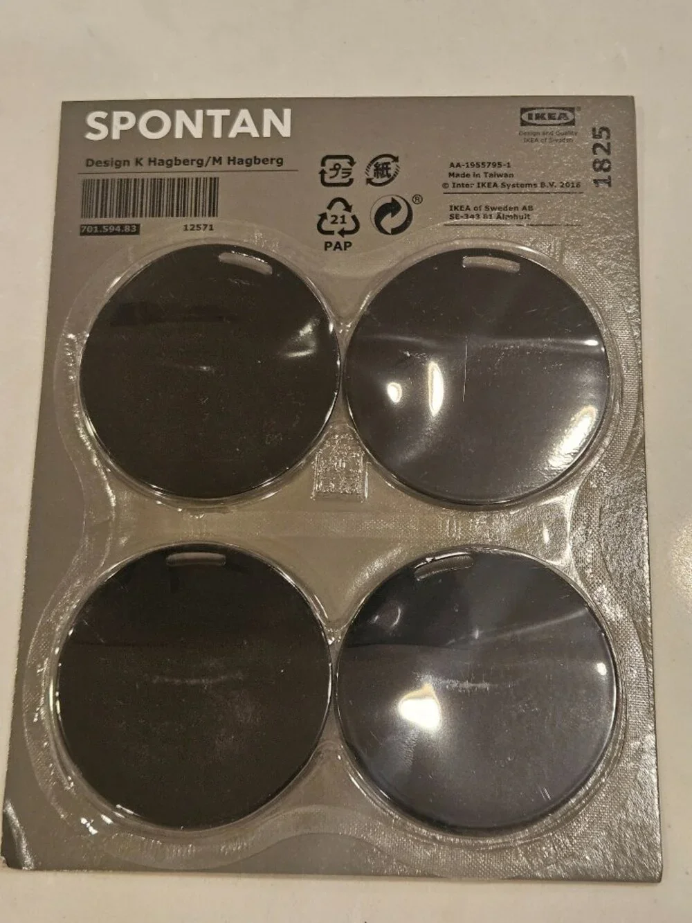 IKEA Spontan Modern Decorative Magnets 3 sets of 4 - Black, Pink, White